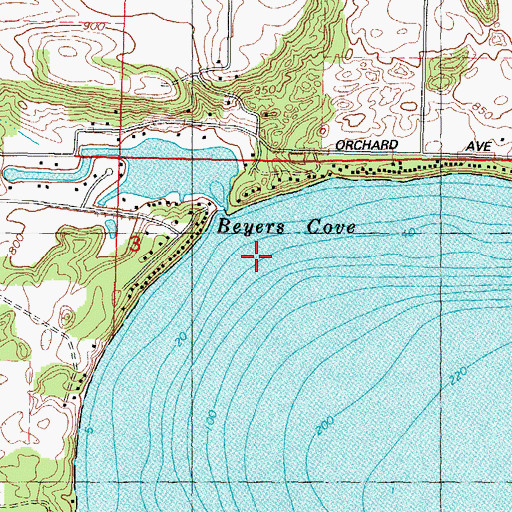 Topographic Map of Quimby Bay, WI