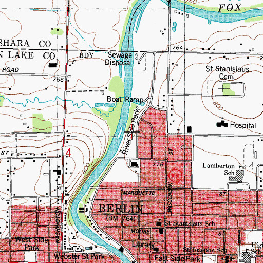 Topographic Map of River Side Park, WI