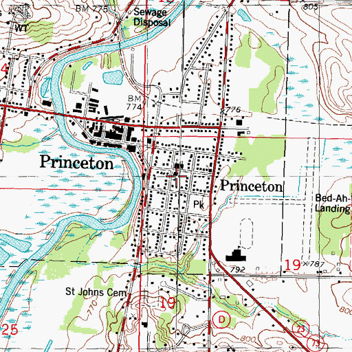 Topographic Map of Saint Johns Lutheran School, WI