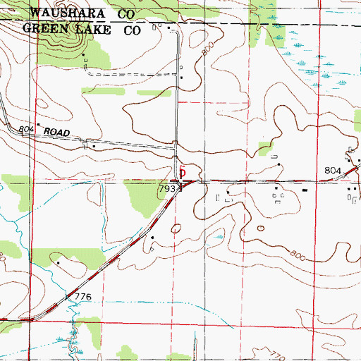 Topographic Map of School Number 1 (historical), WI