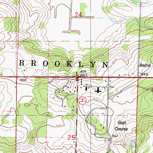 Topographic Map of School Number 2 (historical), WI