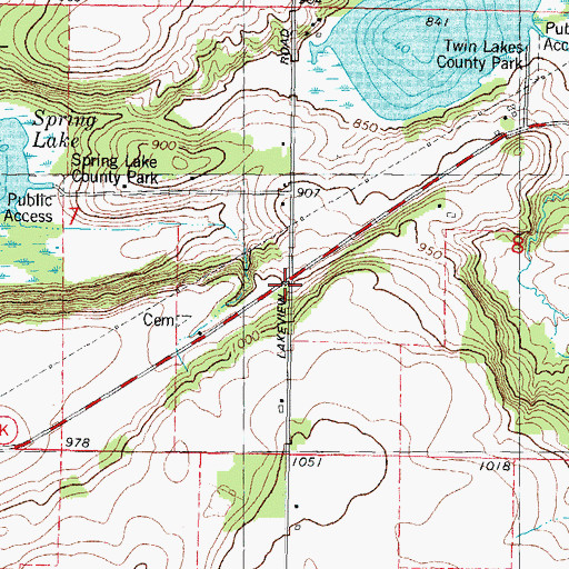 Topographic Map of School Number 3 (historical), WI