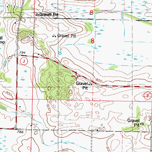 Topographic Map of School Number 3 (historical), WI