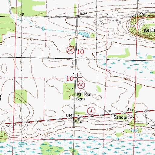 Topographic Map of School Number 5 (historical), WI