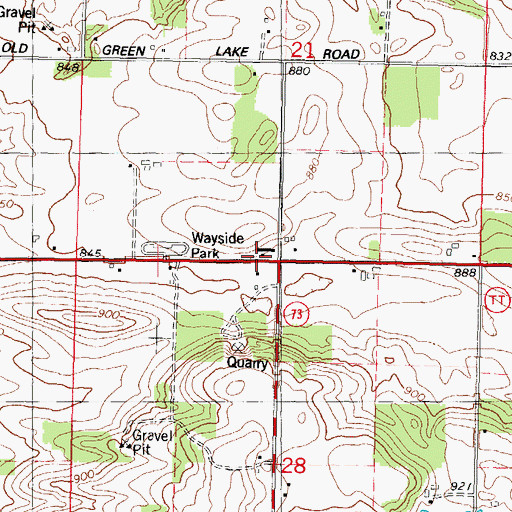 Topographic Map of School Number 6 (historical), WI