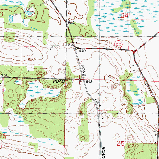 Topographic Map of School Number 9 (historical), WI