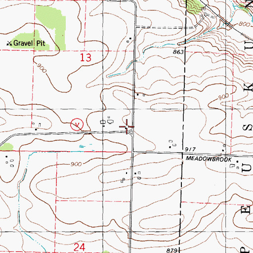 Topographic Map of School Number 12 (historical), WI