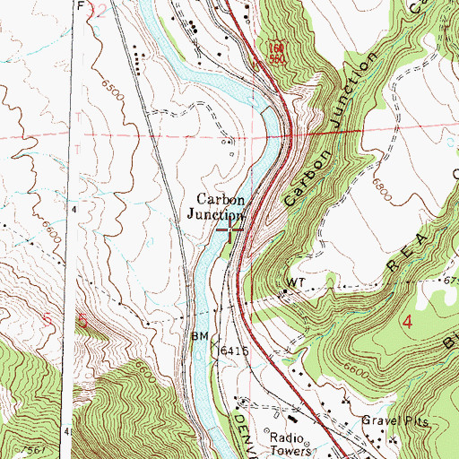 Topographic Map of Carbon Junction, CO