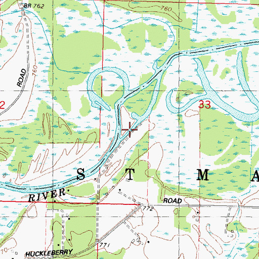 Topographic Map of White River Lock (historical), WI