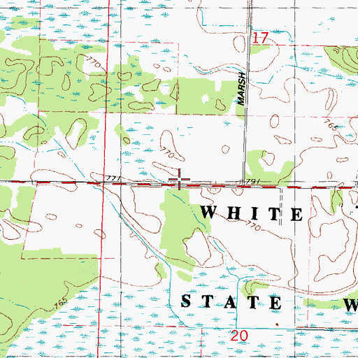 Topographic Map of White River Marsh State Wildlife Area, WI