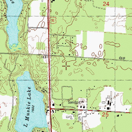 Topographic Map of Arbor Vitae - Woodruff Elementary School, WI