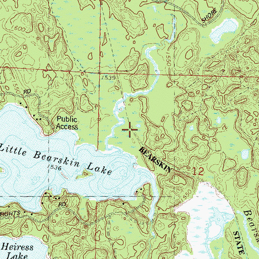 Topographic Map of Bearskin State Park Trail, WI