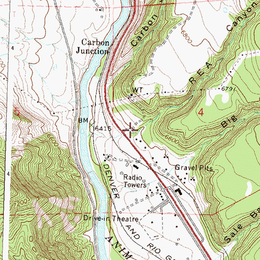 Topographic Map of R E A Canyon, CO