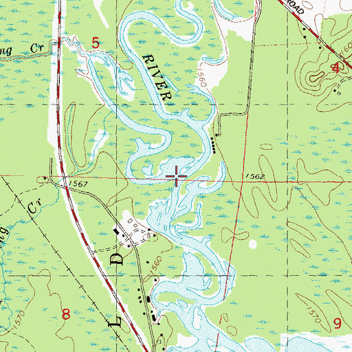 Topographic Map of Cedar Spring Creek, WI