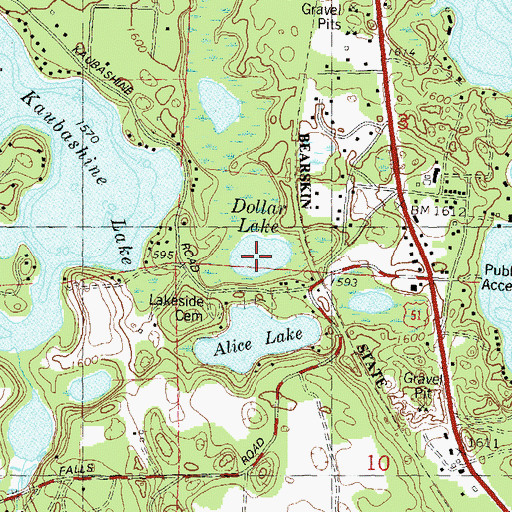 Topographic Map of Dollar Lake, WI
