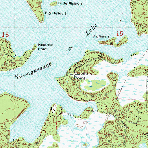 Topographic Map of Doolittle Point, WI