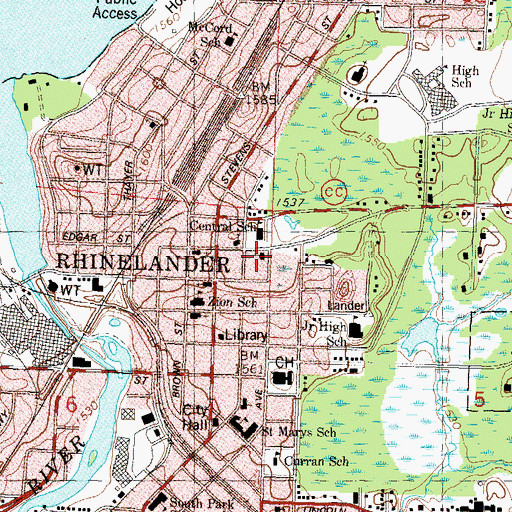 Topographic Map of First Church of Christ Scientist, WI