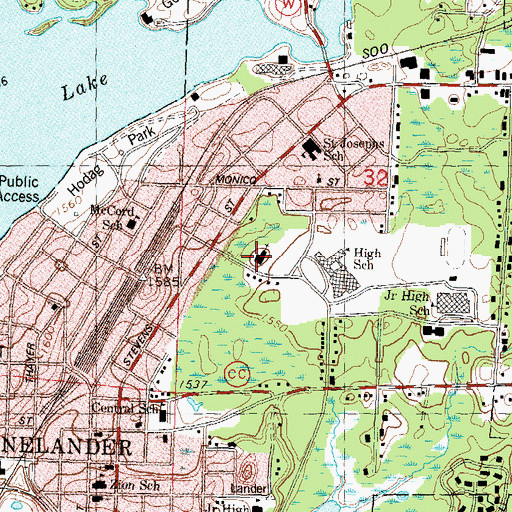 Topographic Map of First Congregational United Church of Christ, WI