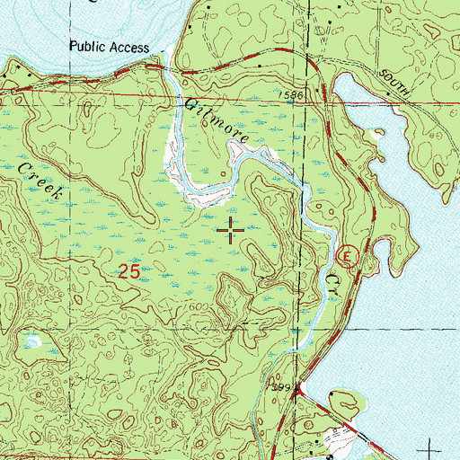 Topographic Map of Hasbrook Creek, WI