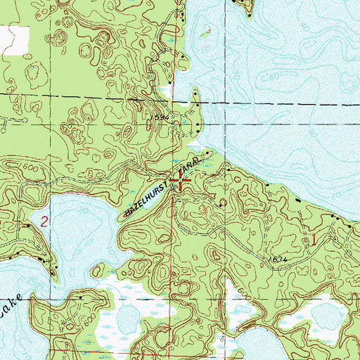 Topographic Map of Hazelhurst Canal, WI