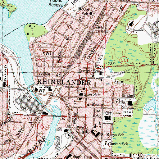 Topographic Map of Immanuel Evangelical Lutheran Church, WI