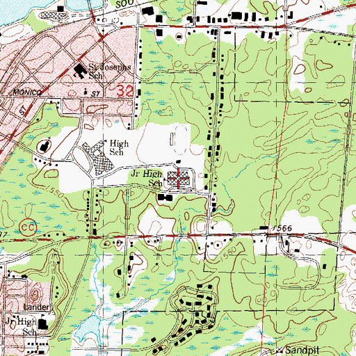Topographic Map of James Williams Middle School, WI