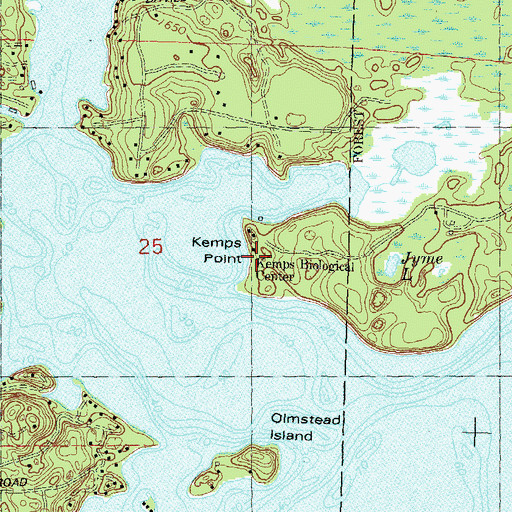 Topographic Map of Kemps Biological Center, WI