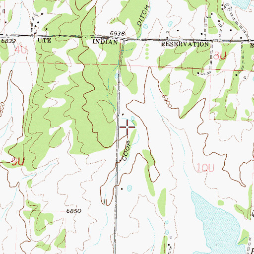 Topographic Map of Coop Ditch, CO