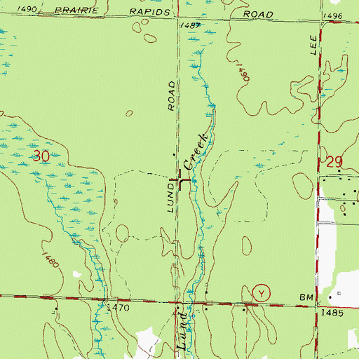 Topographic Map of Lund School (historical), WI