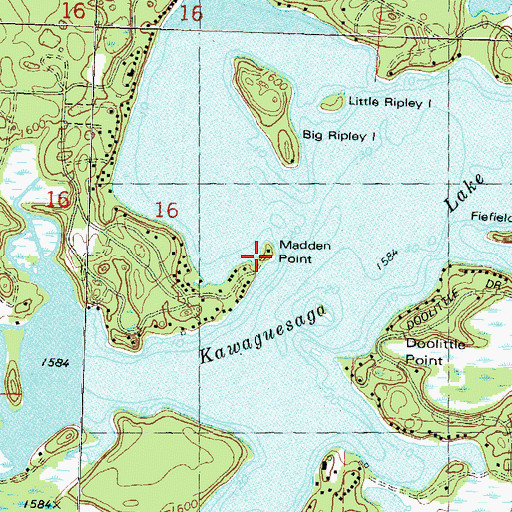 Topographic Map of Madden Point, WI