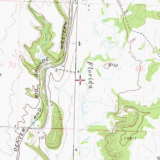 Topographic Map of Brice Canyon, CO