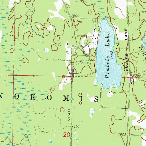 Topographic Map of Prairie Lake School (historical), WI
