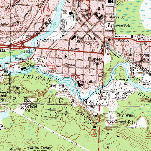 Topographic Map of Rhinelander Medical Center, WI