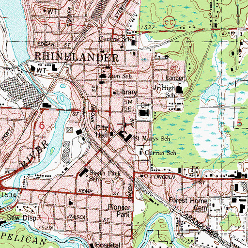 Topographic Map of Saint Augustines Episcopal Church, WI