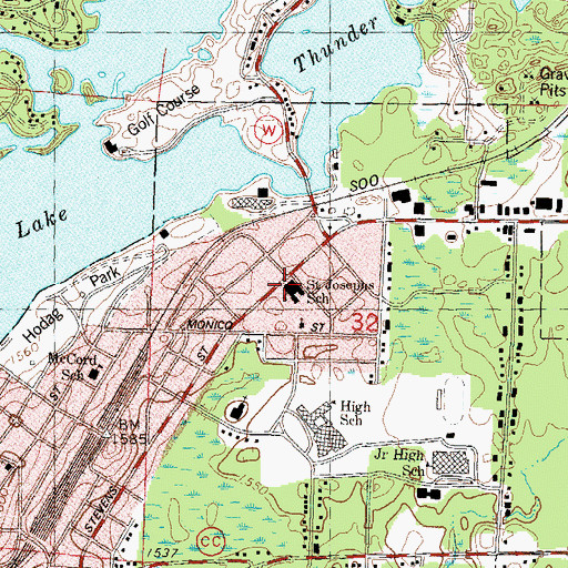 Topographic Map of Saint Joseph Catholic Church, WI