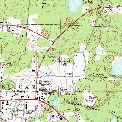 Topographic Map of Saint Marys Hospital, WI