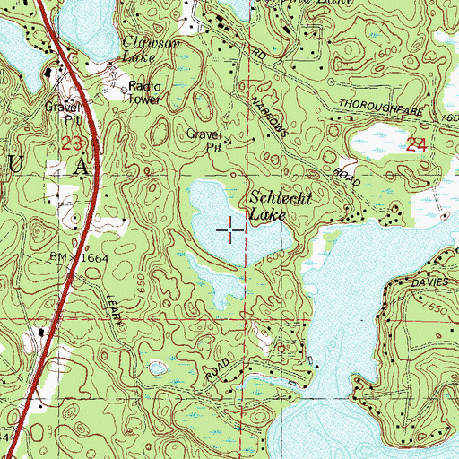 Topographic Map of Schlecht Lake, WI