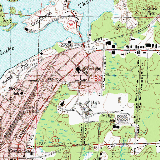 Topographic Map of Seventh Day Adventist Church, WI