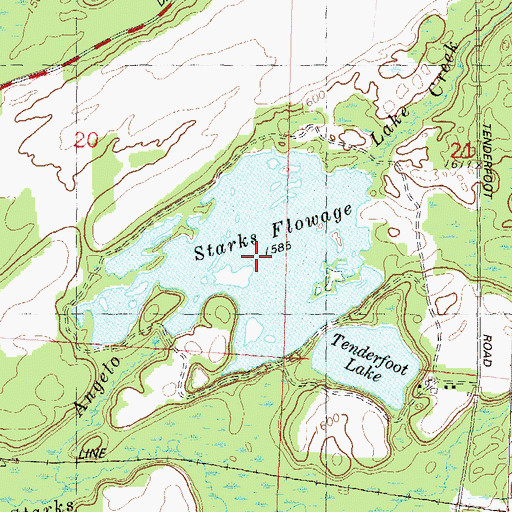 Topographic Map of Starks Flowage, WI
