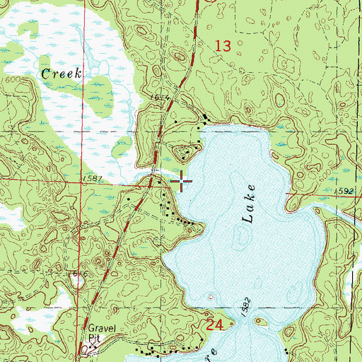 Topographic Map of Sweeny Creek, WI
