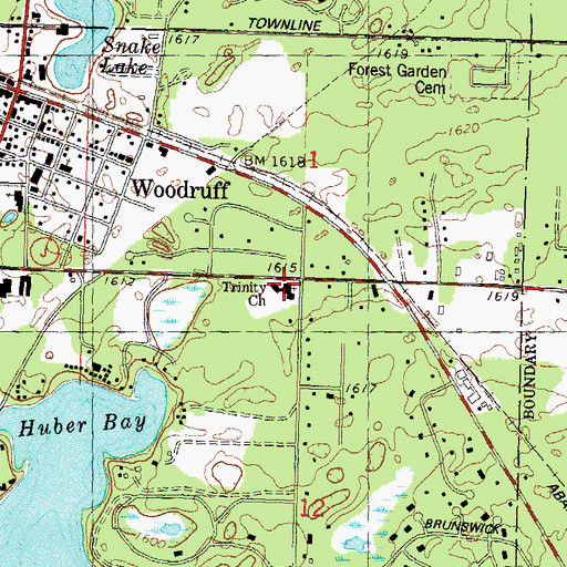 Topographic Map of Trinity Evangelical Lutheran Church, WI
