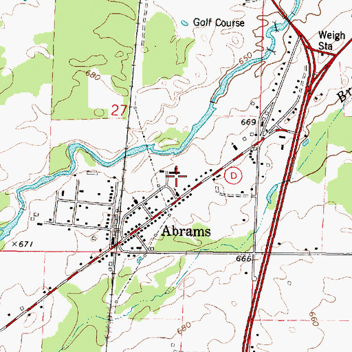 Topographic Map of Abrams Elementary School, WI