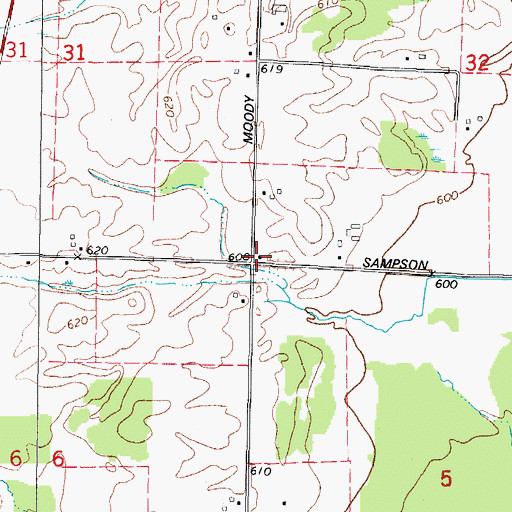 Topographic Map of Brick School (historical), WI