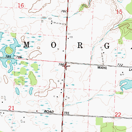 Topographic Map of Central Morgan School (historical), WI