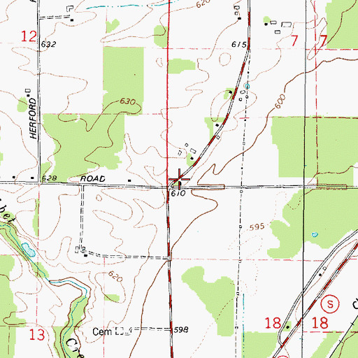 Topographic Map of Cottonwood Grove School (historical), WI