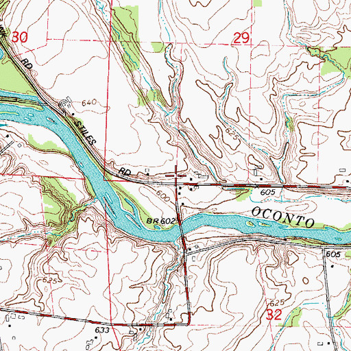 Topographic Map of Couillardville School (historical), WI