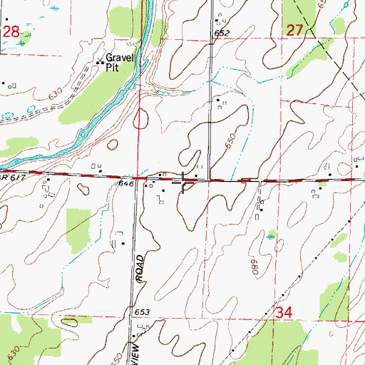 Topographic Map of Fairview School (historical), WI