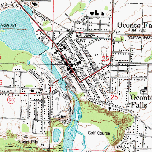 Topographic Map of First Methodist Church (historical), WI