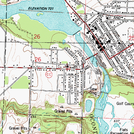 Topographic Map of Jefferson School, WI
