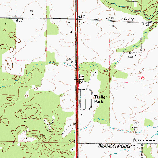 Topographic Map of Locust Grove School (historical), WI